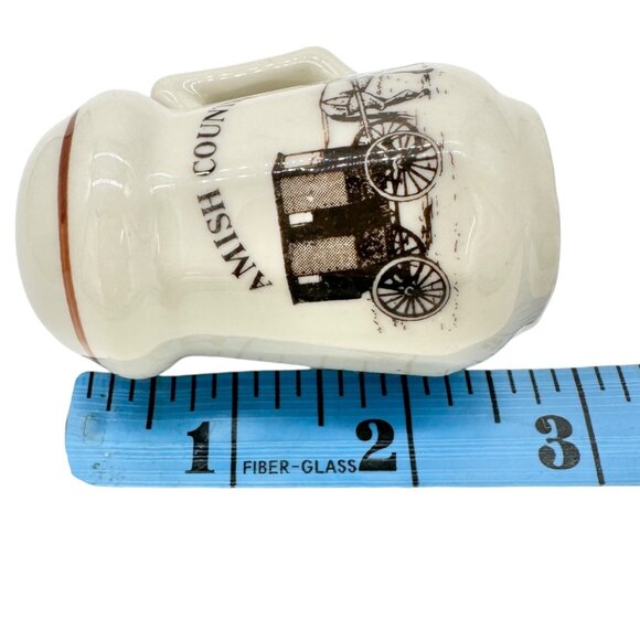 Vtg Amish Country Mug-Style Salt and Pepper Shakers Horse-Drawn Carriage Lipco - Picture 4 of 9